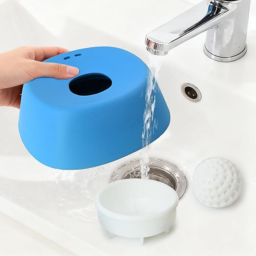Vorlia · Cuenco azul para lamer con bola giratoria que dosifica caldo o yogur (3)