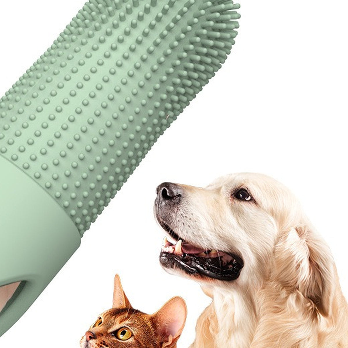 Vorlia · Cepillo de dientes de dedo de silicona verde con cerdas 360 grados (1)