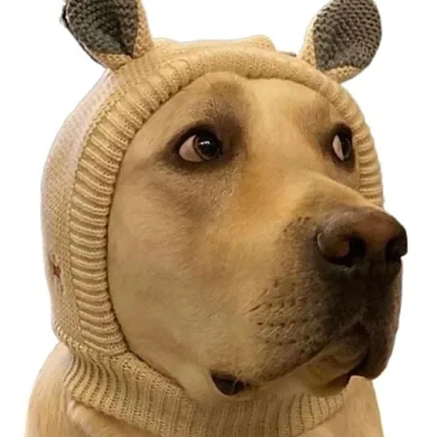 Vorlia · Gorro de punto con orejitas para perros que cubre orejas y cuello (2)