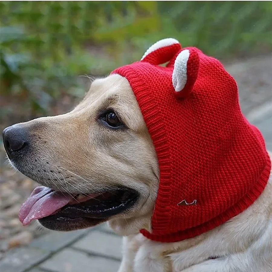 Vorlia · Gorro de punto con orejitas para perros que cubre orejas y cuello (3)