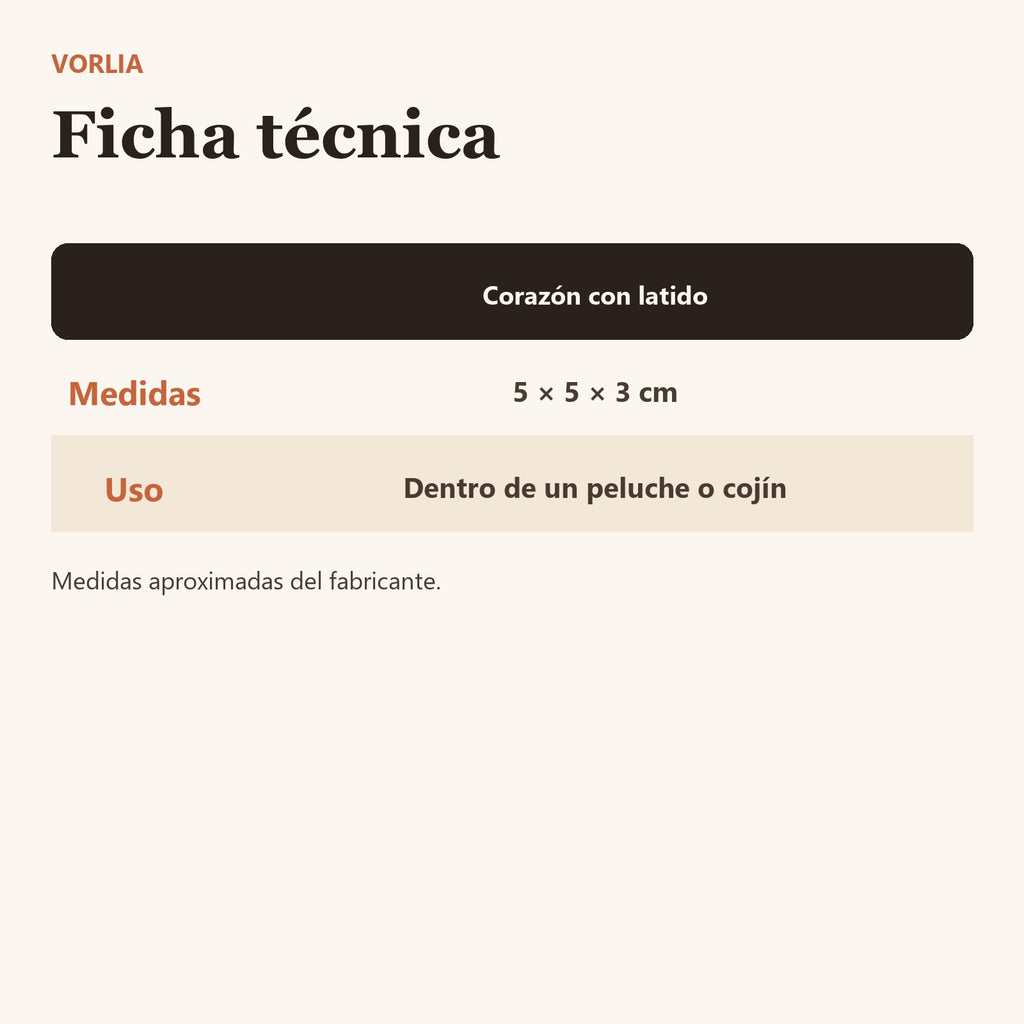 Vorlia · Corazón rojo que simula el latido para meter en un peluche (4)