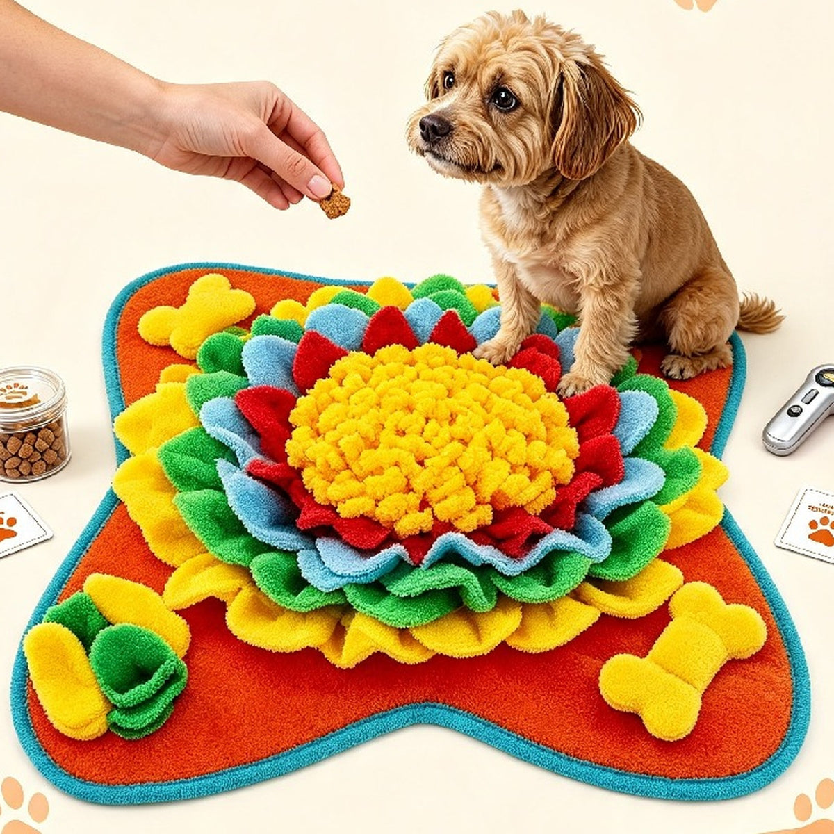 Vorlia · Alfombra olfativa de colores con forma de girasol para esconder premios (3)