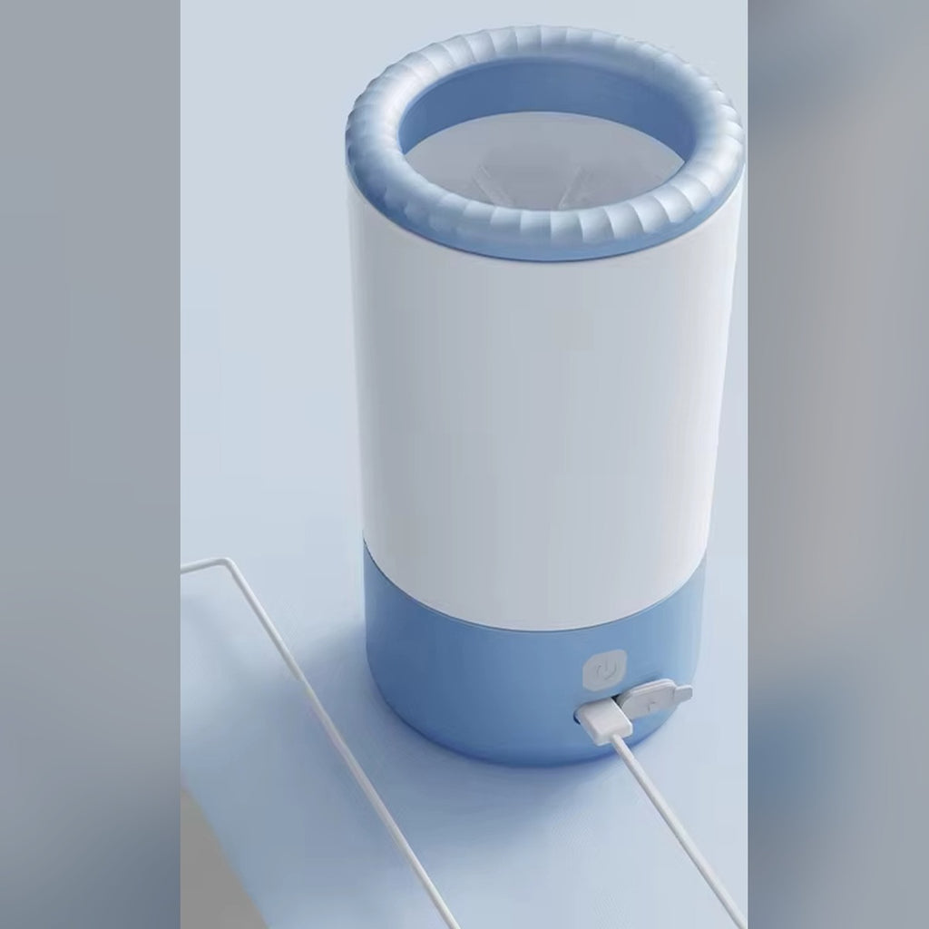 Vorlia · Limpiapatas eléctrico azul y blanco con cerdas giratorias y carga USB (2)