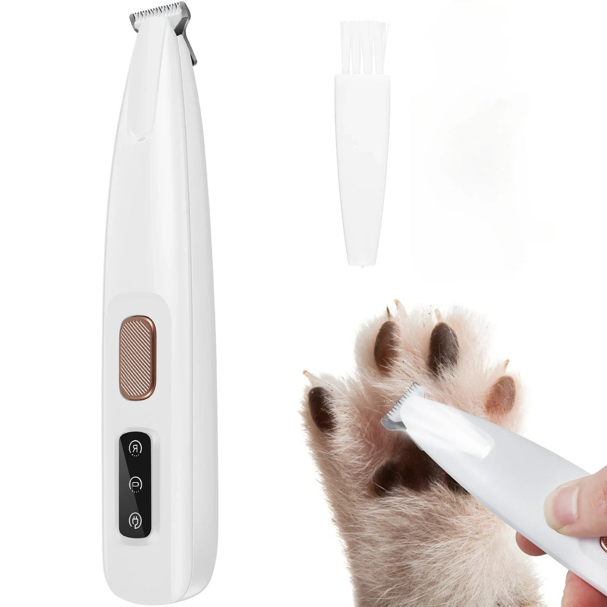 Vorlia · Recortador de pelo de patas blanco con luz LED (1)