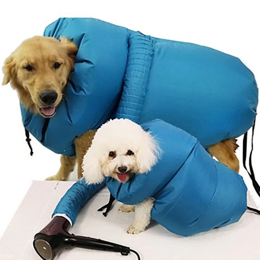 Vorlia · Bolsa de secado azul para perros que se conecta al secador de pelo (3)